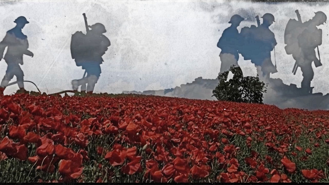 Still from and link to 'Lest We Forget'.