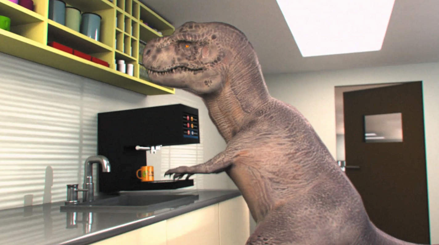 Still from and link to 'Working with Dinosaurs'