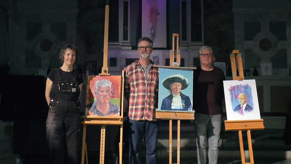 Still from and link to 'Worthing Portrait Artist 2019'.